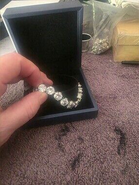 7.5 Inch Sterling Clear Stone Bracelet!!  New Never Wore